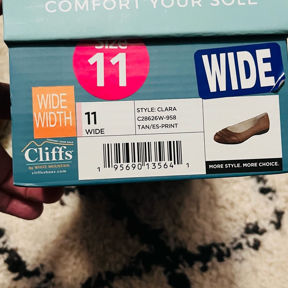 NWT Cliffs White Mountain Tan ballet flat WIDE - Picture 9 of 9